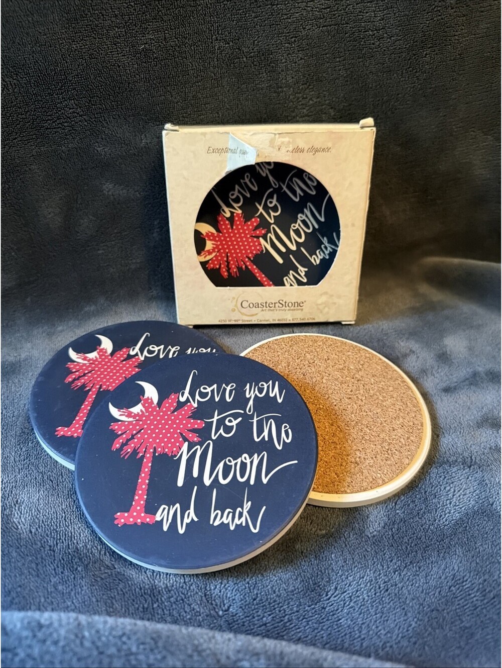 Coaster Stone A Pack Of Four Love You To The Moon And Back Palmetto Moon